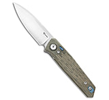 Image of Reate Knives Reate PL-6 Pivot Lock Knife Green/Black Micarta 3.5 Belt Satin Nitro-V 00726F45