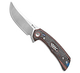Image of Reate Knives Reate PL-7 Pivot Lock Knife Red/Black Micarta 3.5 Belt Satin Nitro-V 21DADB88