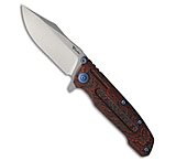 Image of Reate Knives 9D-V2 Frame Lock Knife Gray Ti/Lava Flow FatCarbon 3.5 Satin F866D66C