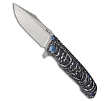Image of Reate Knives 9D-V2 Frame Lock Knife Gray Ti/White Storm FatCarbon 3.5 Satin 45DB9954