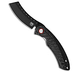 Image of Red Horse Knife Works Hell Razor Liner Lock Knife Black Twill CF 3.6 Black 5700C458