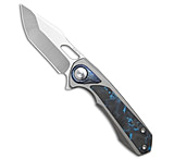 Image of REMETTE RT-Saker Falcon Frame Lock Knife Ti + Blue/Black CF 3 Satin 9B1FA508