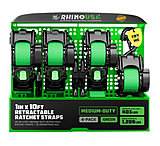Image of Rhino USA 1 x 10' Retractable Ratchet Straps Retail Packaging 32C00C32