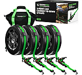 Image of Rhino USA 2 x 12' 3-Point Car Carrier Tie-Down Straps 0B0014F7