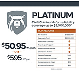 Image of Right To Bear Civil-Criminal Defense Liability Coverage Up To 2,000,000 w/ Multi-State Coverage