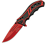 Image of Rite Edge Caution Linerlock A/O Red 3.75 in Stainless Steel Assisted Opening Folding Knife