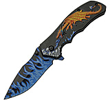 Image of Rite Edge Dragon Flame Linerlock A/O CN300549GD 3.50 in Stainless Steel Assisted Opening Folding Knife