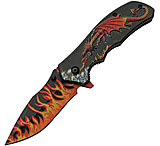 Image of Rite Edge Dragon Flame Linerlock A/O CN300549RD 3.50 in Stainless Steel Assisted Opening Folding Knife