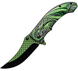 Image of Rite Edge Dragon Scale Linerlock A/O CN300551GN 3.25 in Stainless Steel Assisted Opening Folding Knife
