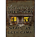 Image of River's Edge Heavy Metal Sign "what Happens At Deer Camp"