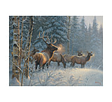 Image of River's Edge 16in x 12in LED Art - Elk in Snow