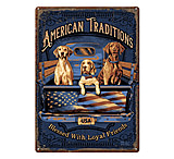 Image of River's Edge 12in x 17in Tin Sign - American Tradition Dogs