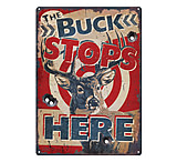 Image of River's Edge 12in x 17in Tin Sign - Buck Stops
