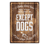 Image of River's Edge 12in x 17in Tin Sign - Except Dogs