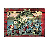 Image of River's Edge 12in x 17in Tin Sign - Fish Stories