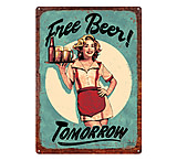 Image of River's Edge 12in x 17in Tin Sign - Free Beer