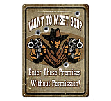 Image of River's Edge 12in x 17in Tin Sign - Meet God