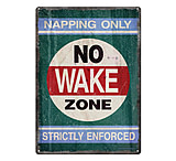 Image of River's Edge 12in x 17in Tin Sign - No Wake Zone
