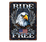 Image of River's Edge 12in x 17in Tin Sign - Ride Free