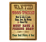 Image of River's Edge 12in x 17in Tin Sign - Wanted Good Woman