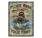 Image of River's Edge 12in x 17in Tin Sign - Wash Your Paws