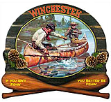 Image of Rockin' W Brand Winchester &quot;fishermen In Canoe&quot; 15&quot;x14&quot;