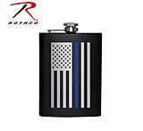 Image of Rothco Stainless Steel Thin Blue Line Flag Flask