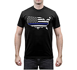 Image of Rothco Thin Blue Line America Map T-Shirt - Men's