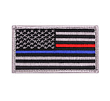 Image of Rothco Thin Blue Line / Thin Red Line US Flag Patch - Hook Back