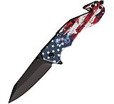 Image of S-TEC Linerlock A/O Flag 3.50 in Stainless Steel Assisted Opening Folding Knife