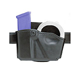 Image of Safariland 573 Concealment Magazine Holder, Paddle, Single w/Cuff Pouch - STX Plain Black, Left Hand 573-76-412