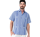 Image of Saint Bernard Short Sleeve Gingham Guayabera Shirt - Men's