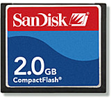 Image of SanDisk 2GB CF CompactFlash Memory Card - SDCFB2048A10