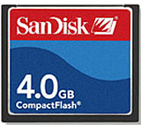 Image of SanDisk 4GB CompactFlash CF Memory Card - SDCFB4096A10