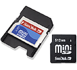 Image of SanDisk 512MB miniSD Card With Adapter - SDSDM512A10M