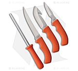 Image of Schrade Ot Hunter Combo Orange Rubber Fixed Blade Knife Set