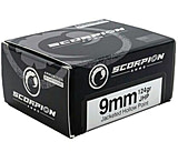 Scorpion 9mm Luger 124 Grain Jacketed Hollow Point Brass Cased Pistol Ammunition