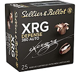 Sellier & Bellot eXergy .380 ACP 77 Grain Solid Copper Hollow Point Brass Cased Pistol Ammo, 25 Rounds, SB380XA