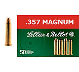 Sellier &amp; Bellot 357 Magnum 158 Grain Lead Flat Nose Brass Cased Pistol Ammunition