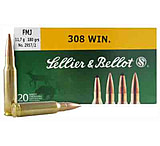 Sellier &amp; Bellot 308 Winchester 180 Grain Full Metal Jacket Rifle Ammunition