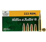 Sellier &amp; Bellot 222 Remington 50 Grain Soft Point Rifle Ammunition