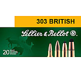 Sellier &amp; Bellot 303 British 150 Grain Soft Point Rifle Ammo, 20 Rounds, SB303B