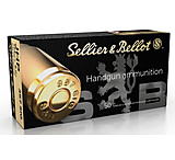 Sellier &amp; Bellot 357 SIG Sauer 124 Grain Jacketed Hollow Point Brass Cased Pistol Ammo, 50 Rounds, SB357SIGB