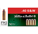 Sellier &amp; Bellot 40 S&amp;W 180 Grain Full Metal Jacket Brass Cased Pistol Ammunition