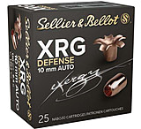 Sellier &amp; Bellot XRGDefense 10mm Auto 130grain Solid Copper Hollow Point Brass Cased Pistol Ammo, 25 Rounds, SB10XA