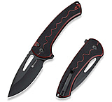 Image of SENCUT Squiggy Flipper &amp; Thumb Hole &amp; Button Lock Knife Burgundy / Black G10 Handle