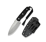 Image of SENCUT Toxodon Fixed Blade Knife 4.57inch Satin 9cr18mov Drop Point Plain Edge Blade, Black G10 Handle &amp; Kydex Sheath