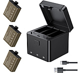 Image of AKASO 3-Pack Batteries &amp; 3-Channel Charger for Action Cameras E25D98F6
