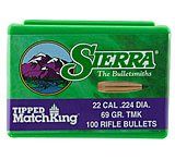 Image of Sierra Bullets .22 Caliber 69 Grain Tipped MatchKing 100 Rifle Bullets