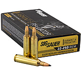 Image of SIG SAUER 22-250 Rem 55 Grain Nosler Varmageddon Brass Cased Rifle Ammunition